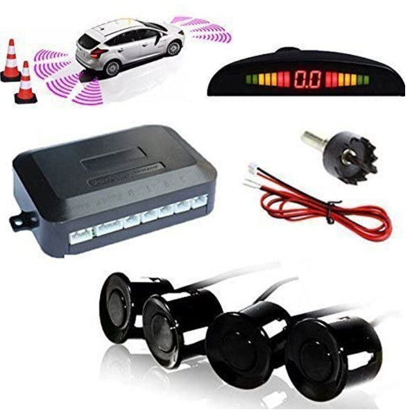 SENZORI PARCARE, CU DISPLAY LED, 4 SENZORI, NEGRU GENIUSPARK