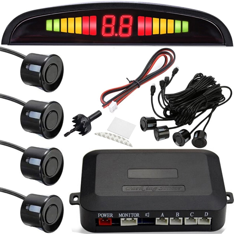 SENZORI PARCARE, CU DISPLAY LED, 4 SENZORI, NEGRU GENIUSPARK