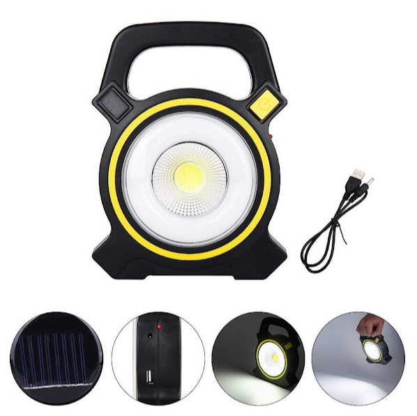 Lanterna cu incarcare solara cu maner LED COB, USB, 300 lumeni