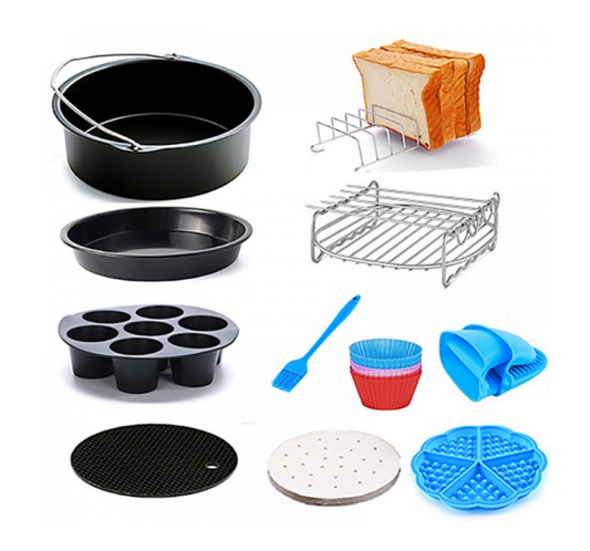 Set de 11 accesorii Zilan ZLN8016 pentru friteuza cu aer, diametru 18 cm
