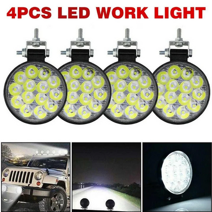Set 4 Proiectoare LED Rotunde, 14 LED uri, 35mm, 42W SLIM