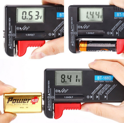 Tester digital baterii Nan, AA AAA R14, 11x6x2,5cm, fara alimentare proprie