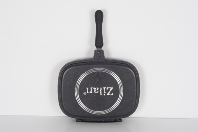 Tigaie dubla ZILAN ZLN-9522,culoare negru Diametru 30 cm, garnitura silicon rezerva