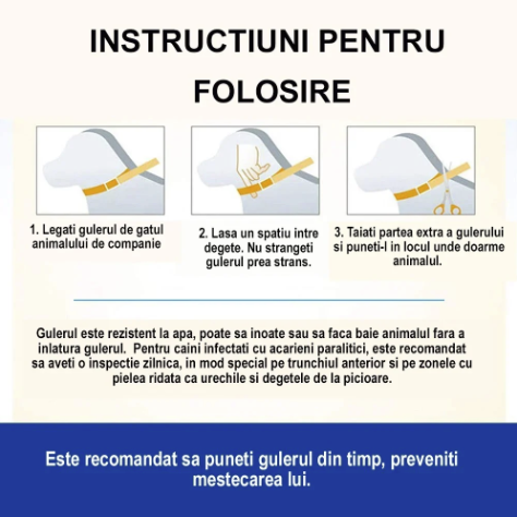 Set X2 Zgarda antiparazitara, pentru purici si capuse, protectie pana la 8 luni pentru animale (caini si pisici)