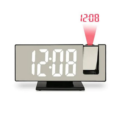 Ceas De Masa Tip Oglinda, Ecran LED Cu Proiectie 3D, Afisare Temperatura, Alarma