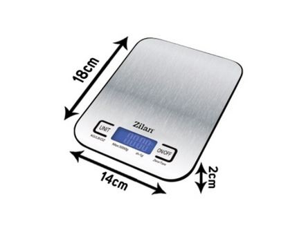 Cantar alimentar digital Zilan ZLN Gri, capacitate 5000g, inchidere automata