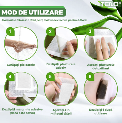 Set 100 Plasturi Kinoki Detoxifianti, Cutie Kinoki Original, Cu Turmalina, Vit C, E, Uleiuri Esentiale