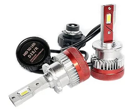 Set 2 Becuri D2s Auto LED 10000k 110W/Set Canbus 5600LM Carcasa Rosie