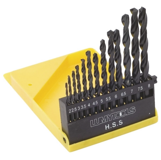 Set 13 buc burghie spirale metal tip HSS 2-8 mm