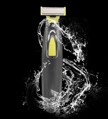 Trimmer facial electric MLG LT-187, fara fir, incarcare USB, cap pivotant, 3 piepteni deistantieri, negru cu verde