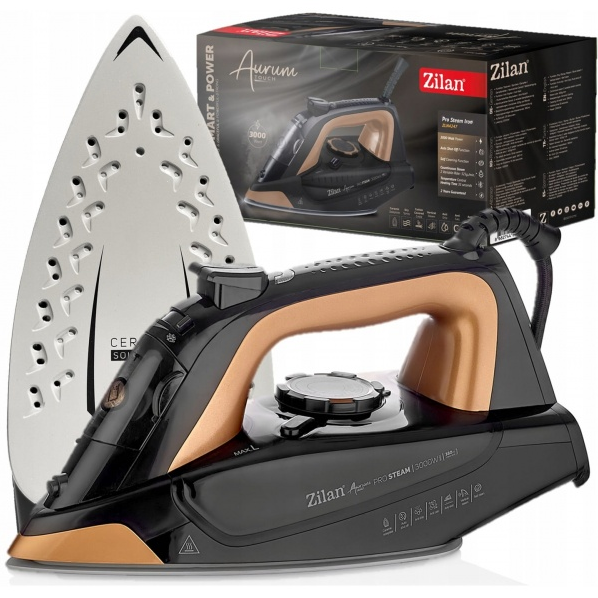 Fier de calcat profesional Aurum, Zilan ZLN4247, putere 3300W, auto-oprire, functie de auto-curatare