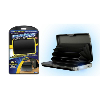 E-Charge Wallet ALBASTRU Portofel Carduri si Incarcator Baterie Externa 2in1