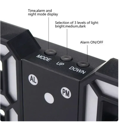 Ceas digital de perete Clip Sonic RV149, 3 nivele de intensitate , Alarma