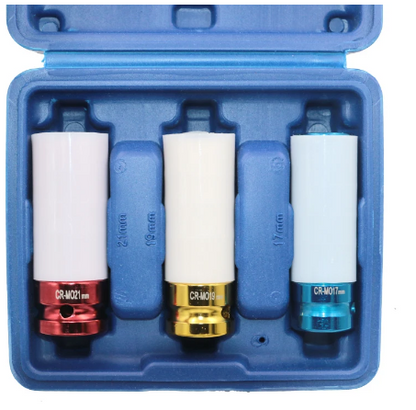 Set 3 chei tubulare impact, profil hexagonal, 17, 19, 21 mm, crom molibden