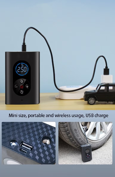 Pompa de aer/Compresor auto 60W fara fir