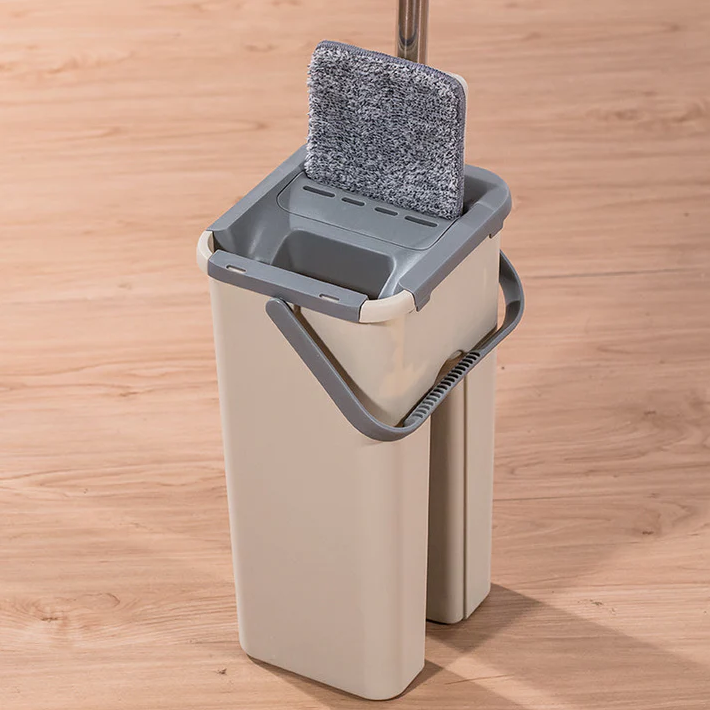 Mop plat Smart Flat, cu găleată dublă și sistem de spălare-stoarcere