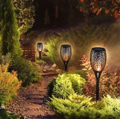 Lampa solara cu efect de flacara pentru gradina sau casa