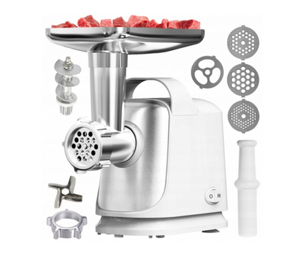 Masina de tocat Floria ZLN7966 Alb, putere 1300W, doua site, functie de revers, lama din otel