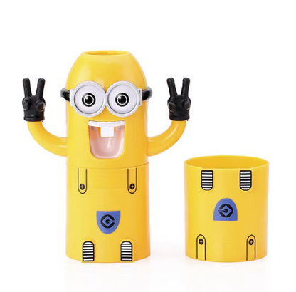 Dozator Minions pasta de dinti, cu suport integrat pentru periute