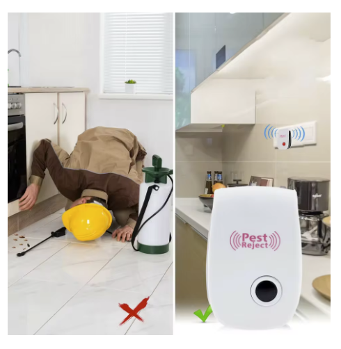 Set 4 x Dispozitiv antidaunatori Pest Reject Repeller Ultrasonic