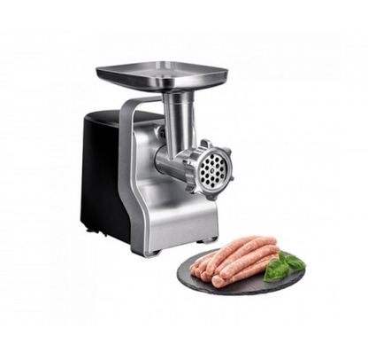 Masina de tocat carne multifunctionala ZILAN Negru/Gri 2100 W, 3 viteze, Accesorii pentru feliat legume, Accesoriu pentru carnati, Accesorii pentru feliere si maruntire, Cutit inox