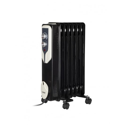 Calorifer electric Floria ZLN-3642,Negru 1500 W, 7 elementi, 3 trepte de putere, Termostat reglabil, Protectie supra-incalzire, Indicator luminos