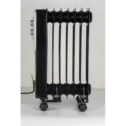 Calorifer electric Floria ZLN-3642,Negru 1500 W, 7 elementi, 3 trepte de putere, Termostat reglabil, Protectie supra-incalzire, Indicator luminos