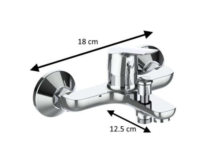Baterie de cada Z-Inox ZLN8177 + furtun de 1.5 m + para dus, Argintiu