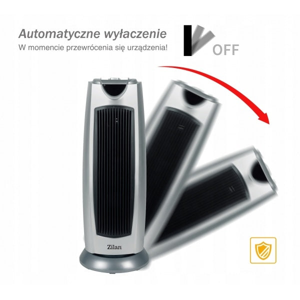 Aeroterma ceramica turn, oscilanta, ZİLAN 2000W si termostat reglabil,