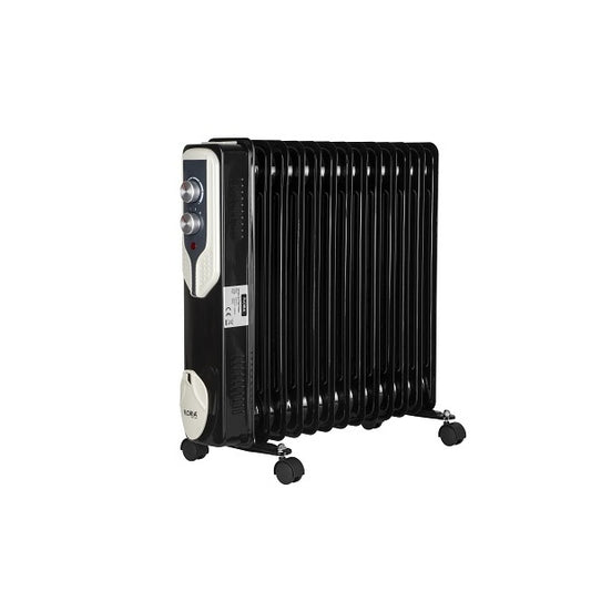 Calorifer electric Floria ZLN-3673,Negru 2500 W, 13 elementi, 3 trepte de putere, Termostat reglabil, Protectie supra-incalzire, Indicator luminos