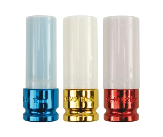 Set 3 chei tubulare impact, profil hexagonal, 17, 19, 21 mm, crom molibden