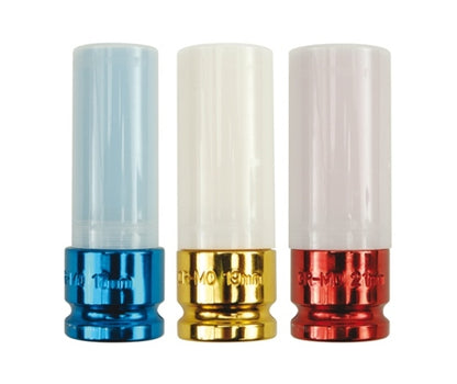 Set 3 chei tubulare impact, profil hexagonal, 17, 19, 21 mm, crom molibden