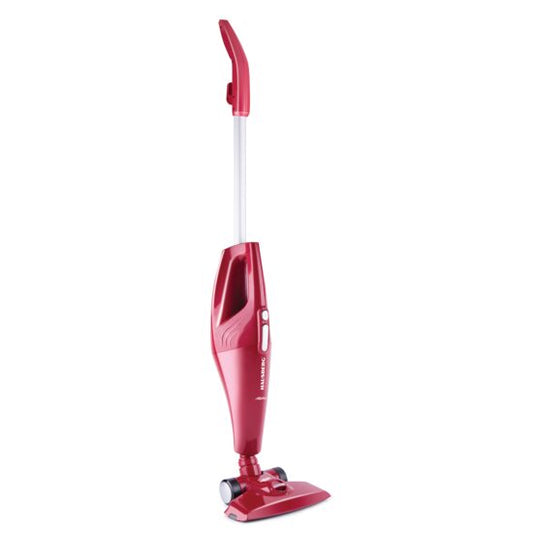 Aspirator vertical de mana HAUSBERG 2 in 1, fara sac, aspirare uscata, filtru textil lavabil, 1.2 l, 800 W, rosu