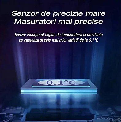Termostat inteligent WiFi Q WD01 temperatura si umiditate display LCD 2.9inch