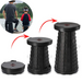 Scaun rotund portabil, retractabil, taburet extensibil cu pliere telescopica pentru camping