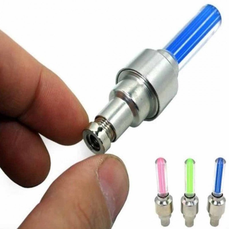 Set 2 Capace ventil pentru auto, bicicleta sau motocicleta, cu LED-uri colorate