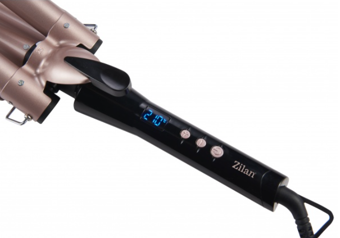 Ondulator de par Zilan ZLN9198 cu 3 elementi, 5 trepte de temperatura, Display LED, 128W