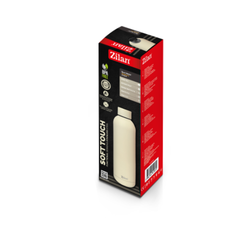 Termos Zilan ZLN9839 tip sticla sport, capacitate 500ml, interior din inox, pereti dublii, crem