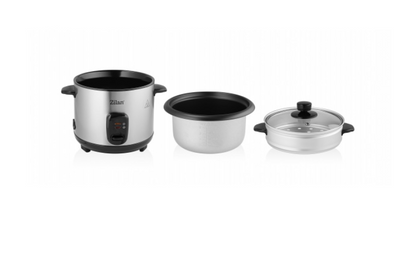 Aparat de gatit Zilan 2 in 1 pentru gatit orez si alimente la abur, capacitate 1.5L, 500W, sistem anti-alunecare