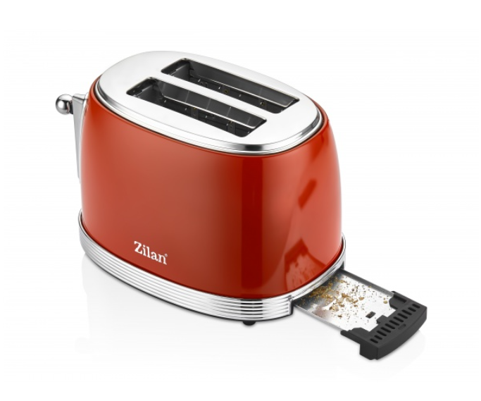 Prajitor RETRO Zilan ZLN7040 Rosu, 6 trepte de prajire, indicator luminos pentru semnalizare