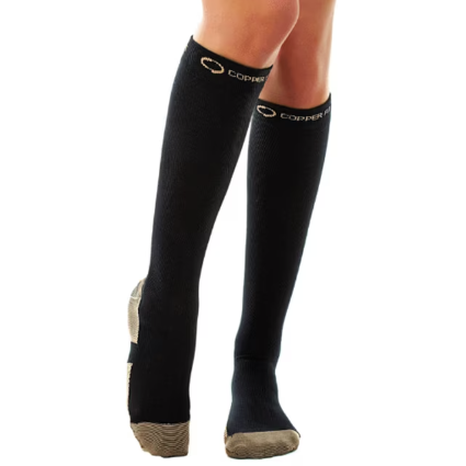 Ciorapi compresivi pentru alergare, atletism, sarcina, calatorii, Unisex, Negru