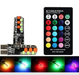 Set 2 Becuri LED RGB Auto Cu Telecomanda soclu T10 cu BILUTE/ 192 / w5w putere 2W