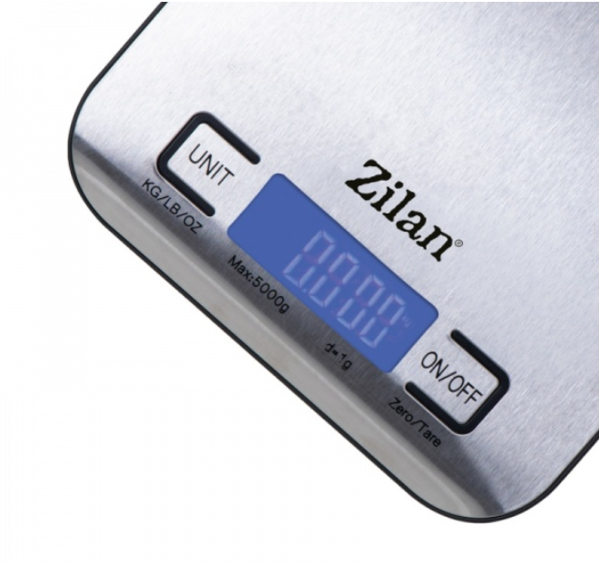 Cantar alimentar digital Zilan ZLN Gri, capacitate 5000g, inchidere automata