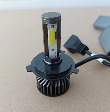 Set 2 becuri auto COB H4, 100W, lumina alb-rece, 12000 lumeni