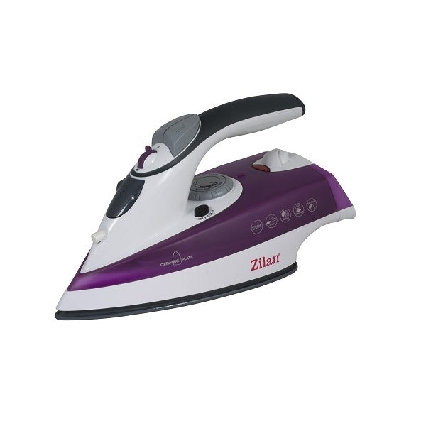 Fier de calcat talpa ceramica ZILAN ZLN-8082, Putere 2200W, calcare cu aburi si uscata, functie autocuratare