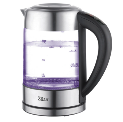 Fierbator Digital ZILAN ZLN-3949, 2200W, 1.7L, Control Temperatura, Iluminare LED, Sticla-Inox