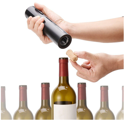 Set Tirbuson electric pentru sticla de vin, 4 piese, 6V, 25W, Negru