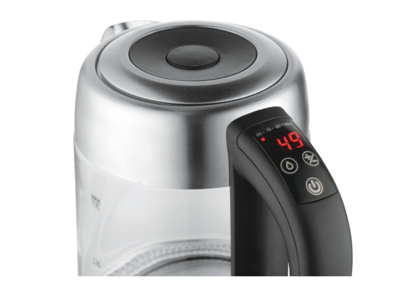 Fierbator Digital ZILAN ZLN-3949, 2200W, 1.7L, Control Temperatura, Iluminare LED, Sticla-Inox