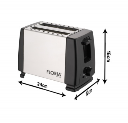 Prajitor de paine Floria ZLN1840 Negru/Inox, 700W, 7 nivele de control al temperaturii, buton de oprire