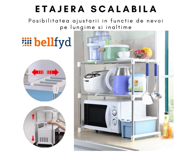 Etajera tip Raft pentru Cuptorul cu Microunde Metalic si Reglabil